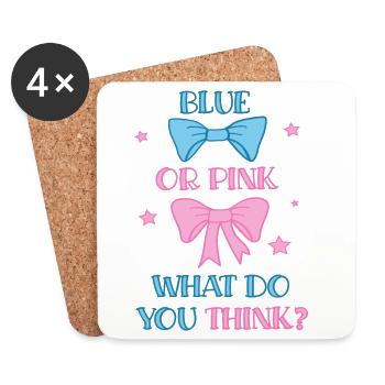 Baby Gender Reveal Party - Untersetzer (4er-Set) - Weiß - Vorne