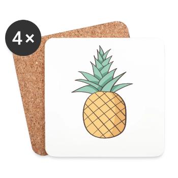 Ananas - Untersetzer (4er-Set) - Weiß - Vorne