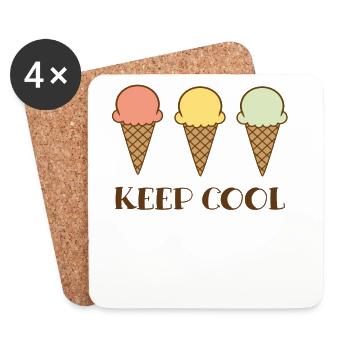 Keep cool - Untersetzer (4er-Set) - Weiß - Vorne