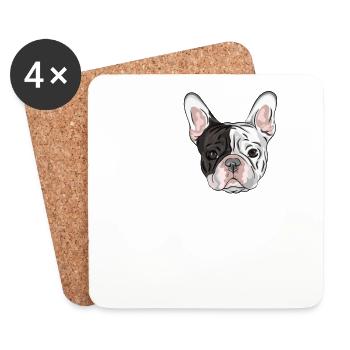 blanc bouledogue français - Dessous de verre (lot de 4) - blanc - Devant