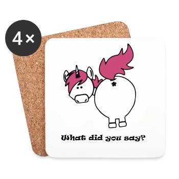 what did you say unicorn ass - Untersetzer (4er-Set) - Weiß - Vorne