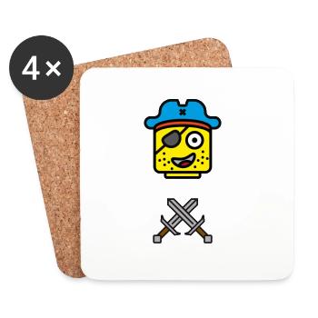 Pirate Enfants Jeu Épées Garçon Combat Boucanier - Dessous de verre (lot de 4) - blanc - Devant
