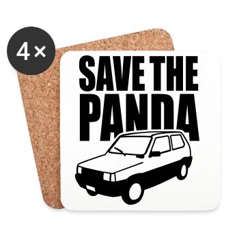 Enregistrez le panda - Dessous de verre (lot de 4) - blanc - Devant