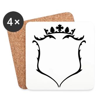 Un blason avec une couronne - Dessous de verre (lot de 4) - blanc - Devant