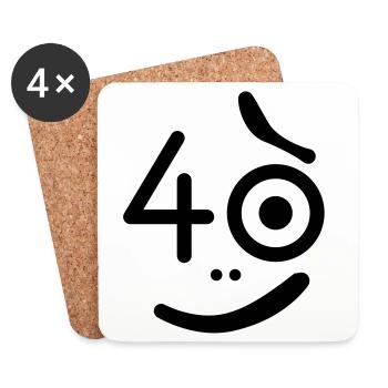 40 Jahre - so what? - Untersetzer (4er-Set) - Weiß - Vorne