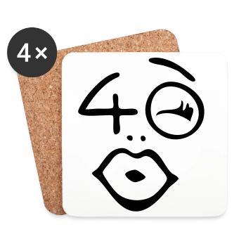 Wow, finally 40 years! - Coasters (set of 4) - white - Front