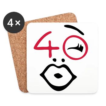 Wow, finally 40! - Coasters (set of 4) - white - Front