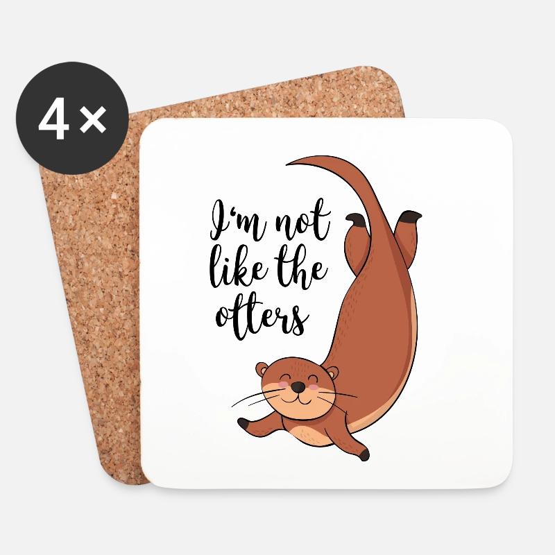 Otter - Untersetzer (4er-Set) - Weiß