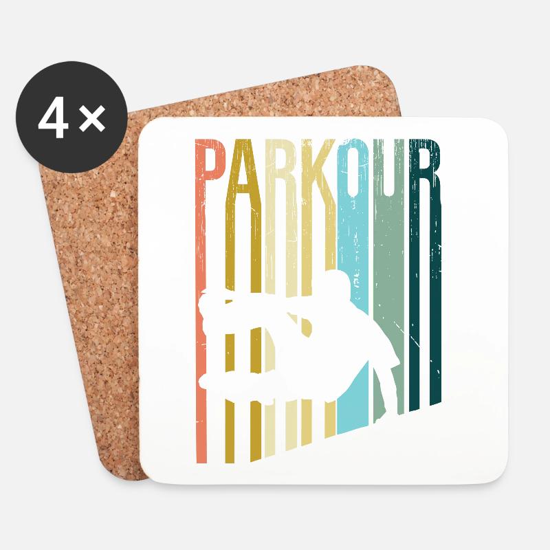 Parkour Retro - Untersetzer (4er-Set) - Weiß