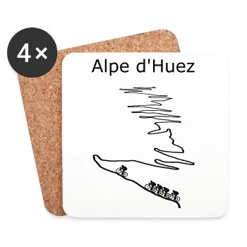 Oeil du Monte Huez avec panache de neige - Dessous de verre (lot de 4) - blanc - Devant