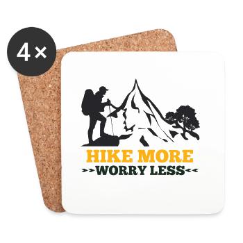 hiking, hiking, leisure, hobbies, mountain - Coasters (set of 4) - white - Front