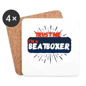 Beatbox beatboxer beat beat rythme vocal coeur - Dessous de verre (lot de 4) - blanc - Devant