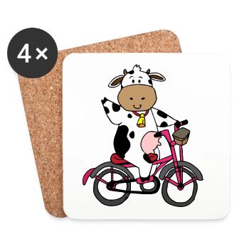 Chemise à thème animaux enfants chemise Cartoon animaux cadeau - Dessous de verre (lot de 4) - blanc - Devant