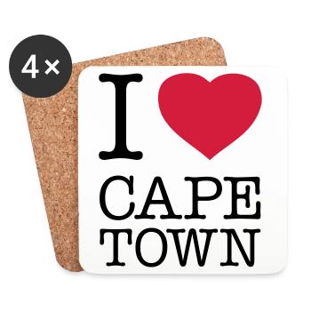 I LOVE CAPE TOWN Kapstadt - Untersetzer (4er-Set) - Weiß - Vorne