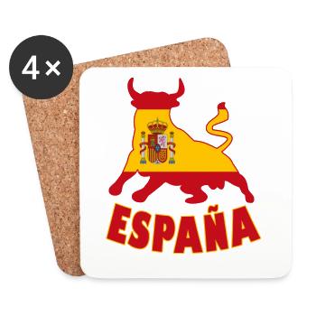 Spanischer Stier - Untersetzer (4er-Set) - Weiß - Vorne