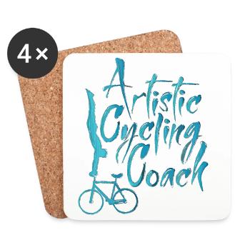 Kunstrad, Kunstradfahren, Hallenradsport, Coach - Untersetzer (4er-Set) - Weiß - Vorne