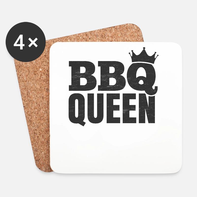 BBQ Queen - Untersetzer (4er-Set) - Weiß