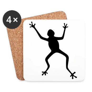 Frosch Silhouette: Tropisch, Regenwald - Untersetzer (4er-Set) - Weiß - Vorne