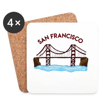 Sight City Shirt Landmark Gift - Coasters (set of 4) - white - Front