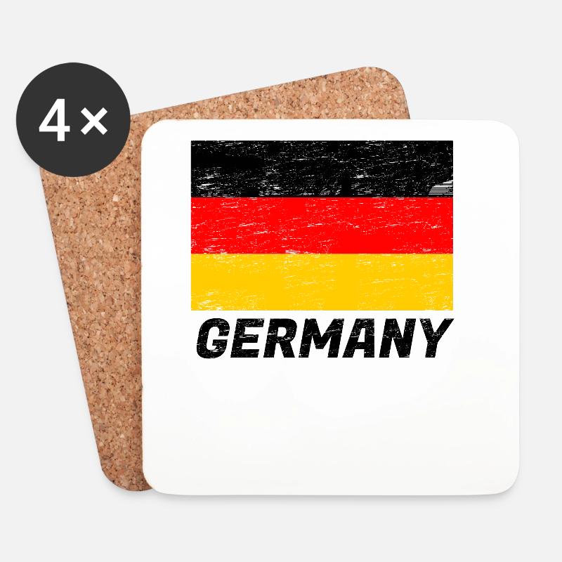 Germany flag - Coasters (set of 4) - white