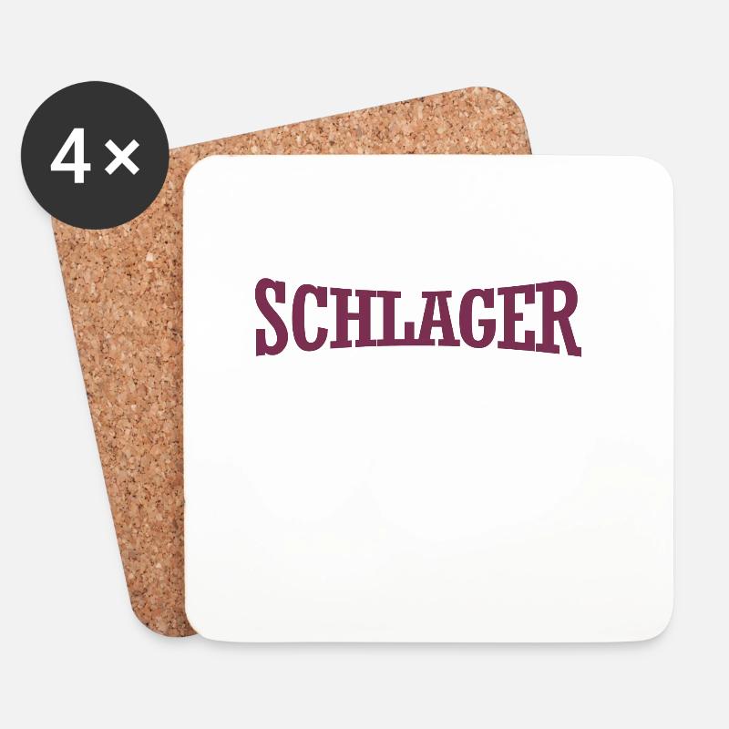 Ich liebe deutschen Schlager - Ultra - Geschenk - Untersetzer (4er-Set) - Weiß