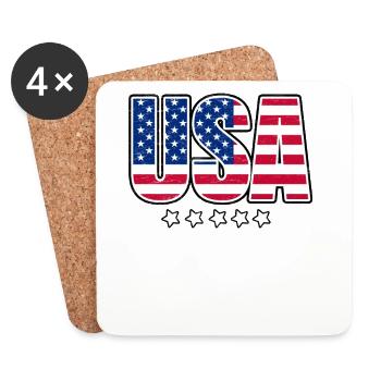 United States - Coasters (set of 4) - white - Front