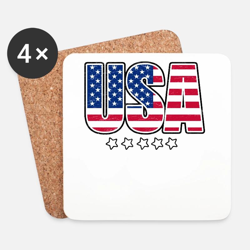 USA - Untersetzer (4er-Set) - Weiß