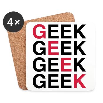 Geek ! - Dessous de verre (lot de 4) - blanc - Devant