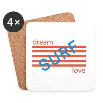 Dream Love Retro Stripes - Coasters (set of 4) - white - Front