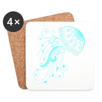 Qualle Meerestier Neon fisch Strand - Untersetzer (4er-Set) - Weiß - Vorne