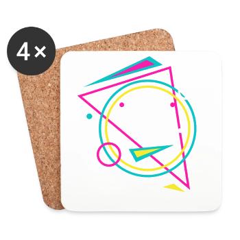 Geometrie - Untersetzer (4er-Set) - Weiß - Vorne