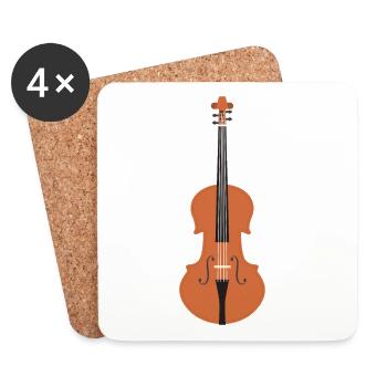 Jouez au violon instrument de musique instrument de corde - Dessous de verre (lot de 4) - blanc - Devant