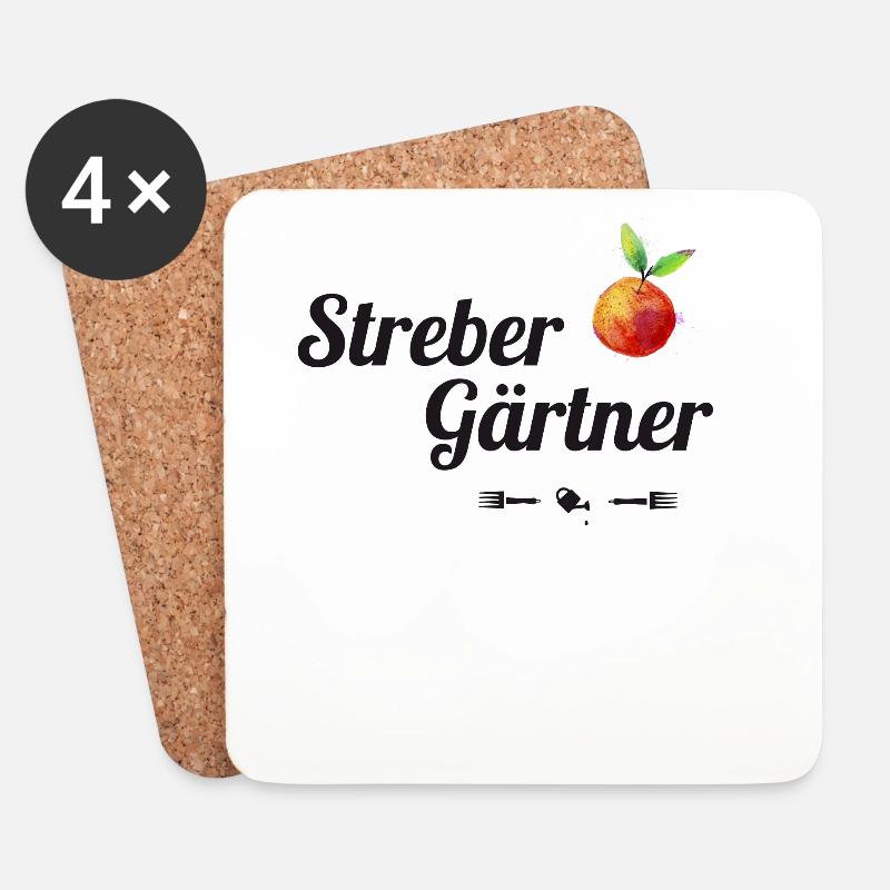strebergärtner Garten pflanzen bio Gießkanne Apfel - Untersetzer (4er-Set) - Weiß