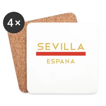 Sevilla Gold Schriftlinie - Untersetzer (4er-Set) - Weiß - Vorne