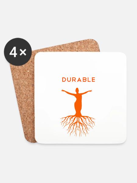 Durable Shirt Sustainable Tee Shirt Sustainable - Coasters (set of 4) - white