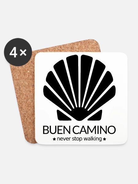 Buen Camino Santiago de Compostella - Untersetzer (4er-Set) - Weiß