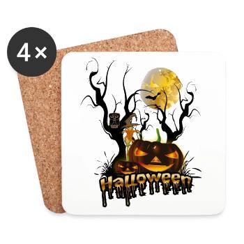 Halloween - Dessous de verre (lot de 4) - blanc - Devant
