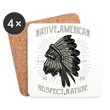 Native american respect nature - Untersetzer (4er-Set) - Weiß - Vorne