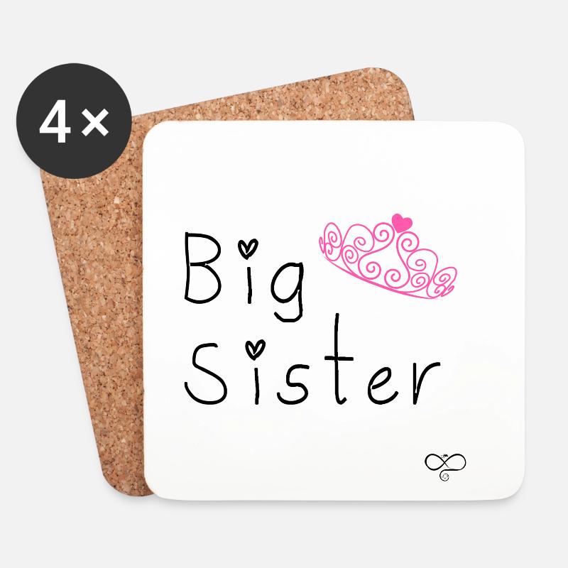 Große Schwester - Untersetzer (4er-Set) - Weiß
