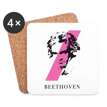 beethoven punk musique festival klassik compositeur ta - Dessous de verre (lot de 4) - blanc - Devant
