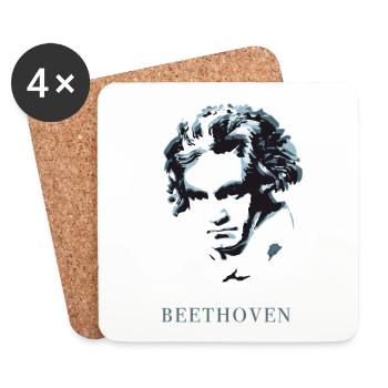 beethoven eccentric genius music deaf composer f - Coasters (set of 4) - white - Front