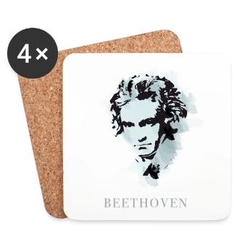 beethoven classical music composer concert deaf pop - Coasters (set of 4) - white - Front