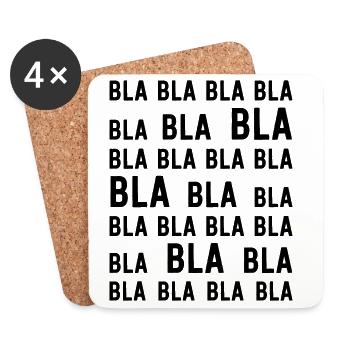 BLA BLA BLA I witzige Geschenkidee für Frauen - Untersetzer (4er-Set) - Weiß - Vorne