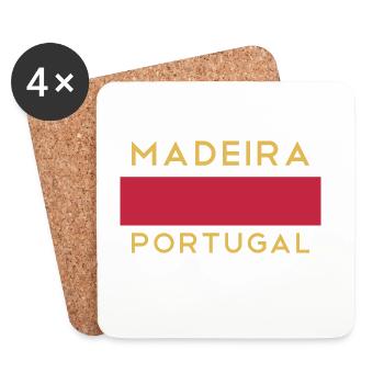 Souvenir de l'île de Madère au Portugal - Dessous de verre (lot de 4) - blanc - Devant