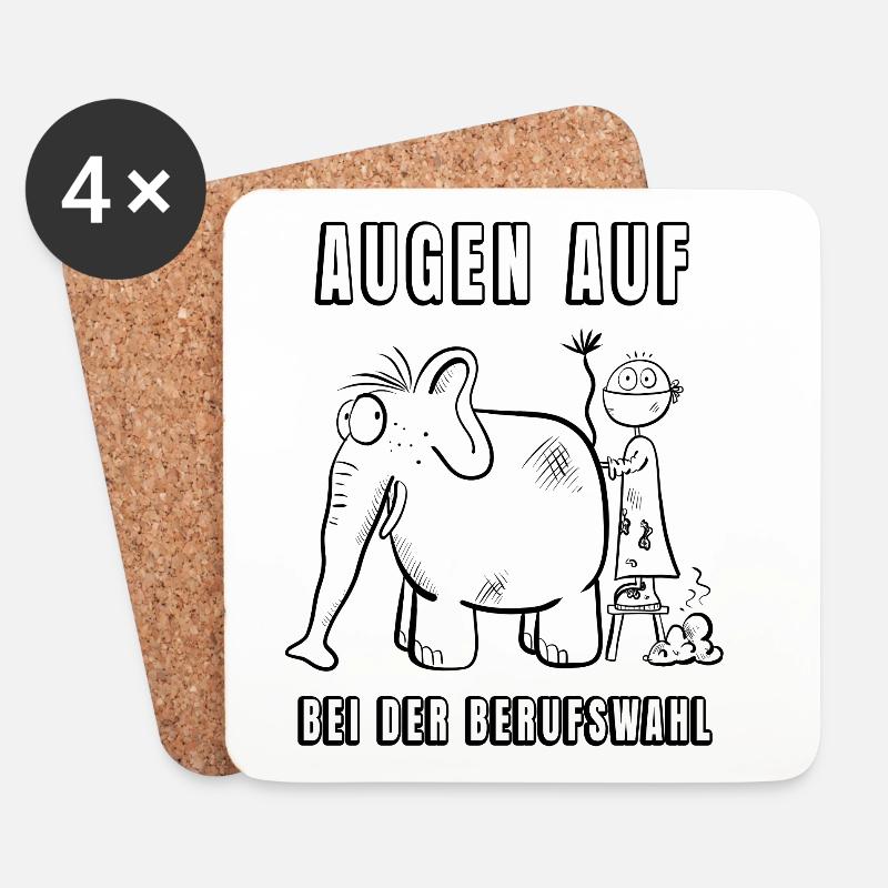 Augen Auf Bei Der Berufswahl I Tierarzt Geschenk - Untersetzer (4er-Set) - Weiß