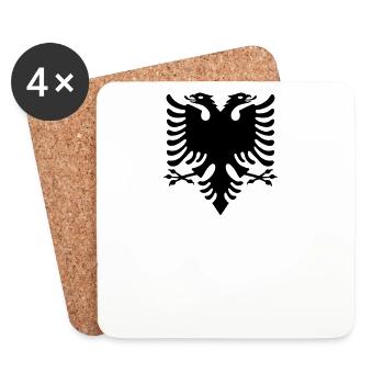 Albania T-Shirt Albania Jersey Albanian Flag - Coasters (set of 4) - white - Front