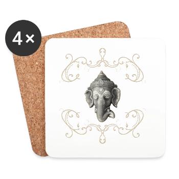 Hindu Elefant Gott ganesh - Untersetzer (4er-Set) - Weiß - Vorne