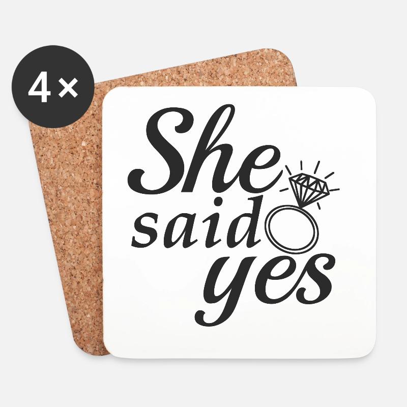 She said yes! - Untersetzer (4er-Set) - Weiß