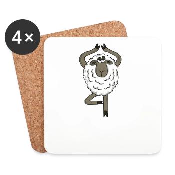 Funny animals - sheep - Coasters (set of 4) - white - Front
