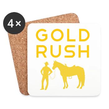 Goldrausch Cowboy Gold Rush Wilder Westen - Untersetzer (4er-Set) - Weiß - Vorne